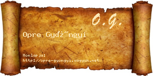 Opre Gyöngyi névjegykártya